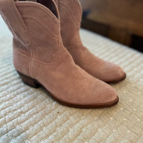 Tecovas Shoes - Tecovas Pink Suede Boots 6.5